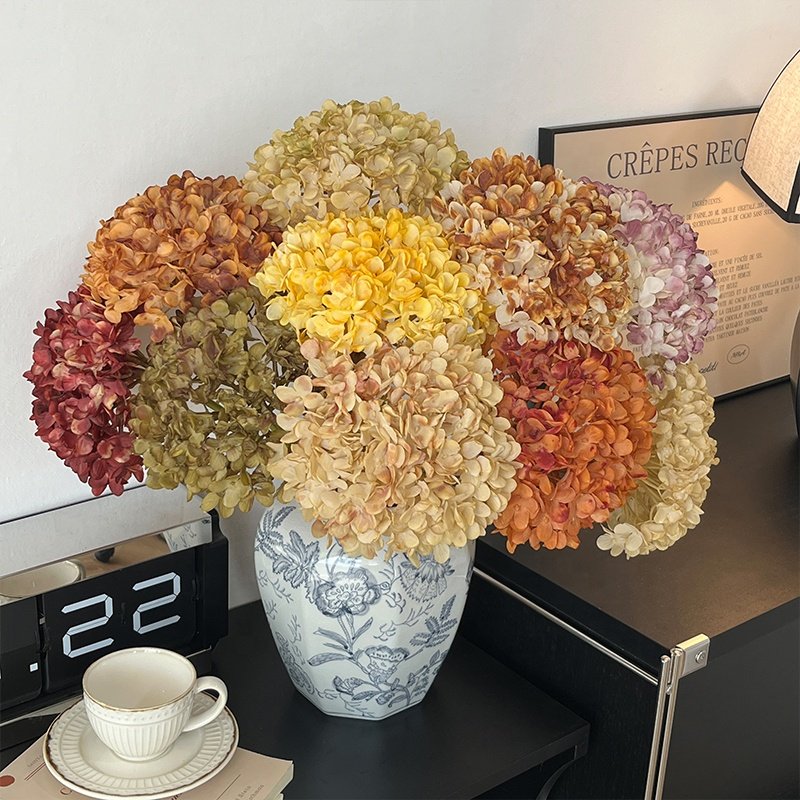 Hot Selling Luxury Silk Artificial Flower Hydrangea Bouquet For Wedding Arrangement