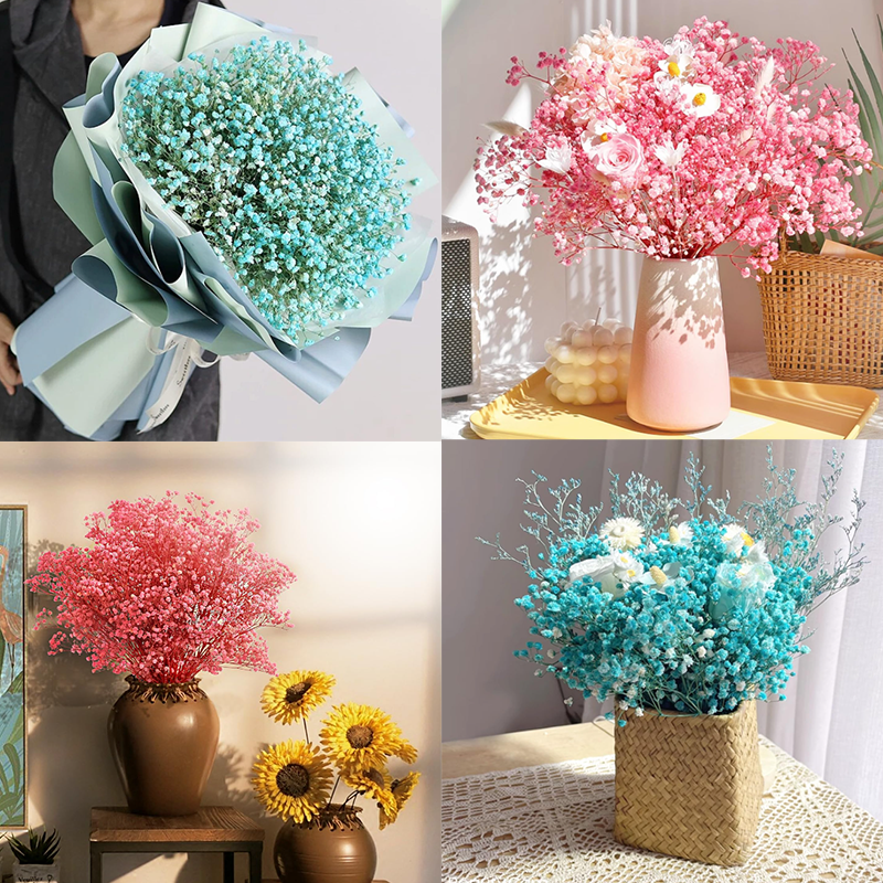 Dried Babys Breath Flowers Bulk Preserved Flower Natural Gypsophila Branches For Wedding