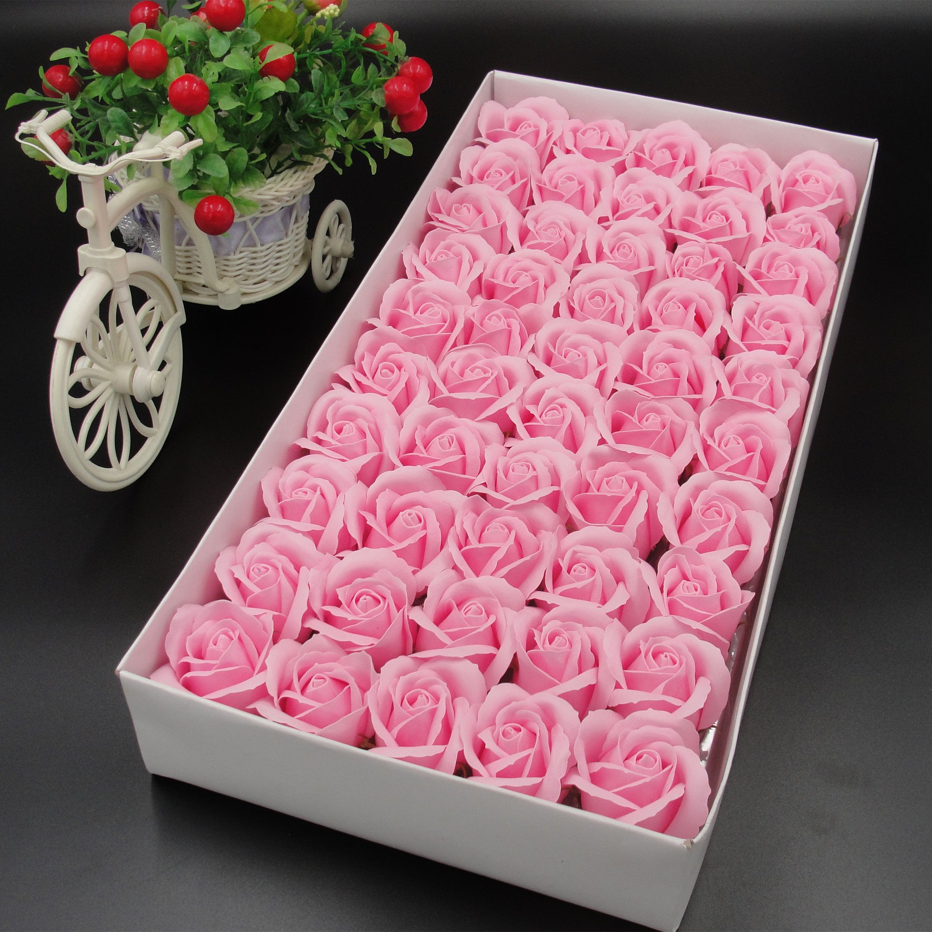 Rose Soap Flower Head Three Layer Water Flower with Base Rose Flower Simulation Fragrance Head Wholesale