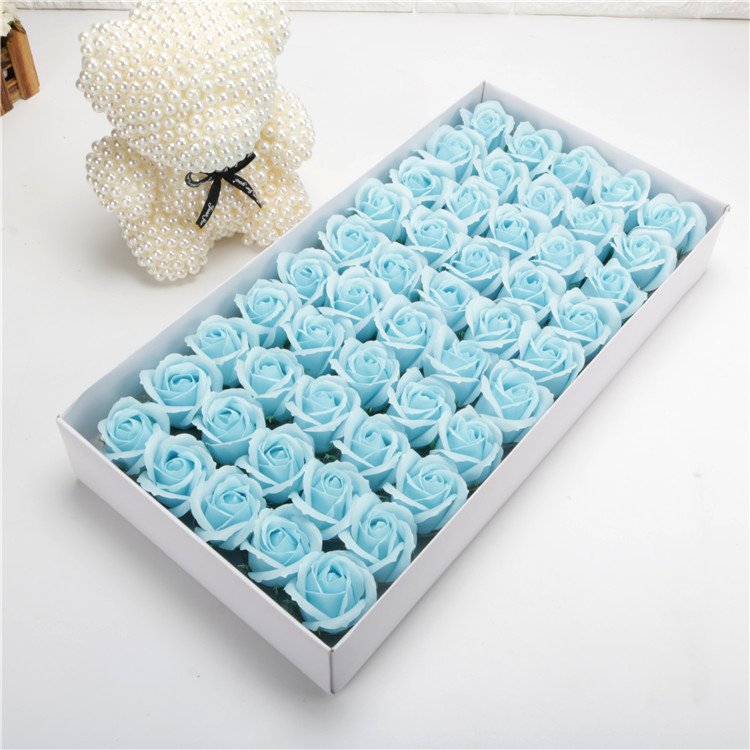 Rose Soap Flower Head Three Layer Water Flower with Base Rose Flower Simulation Fragrance Head Wholesale