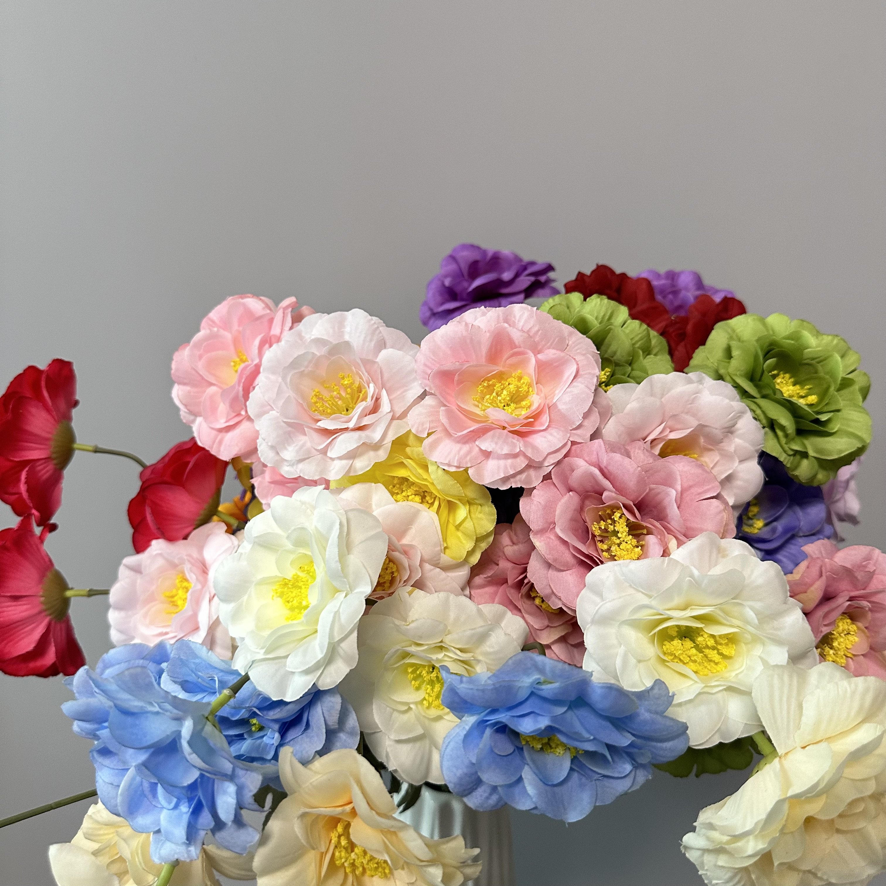 Wholesale Hot small dried flowers 61CM flowers decorative 4 Headed cottonrose hibiscus artificial flower