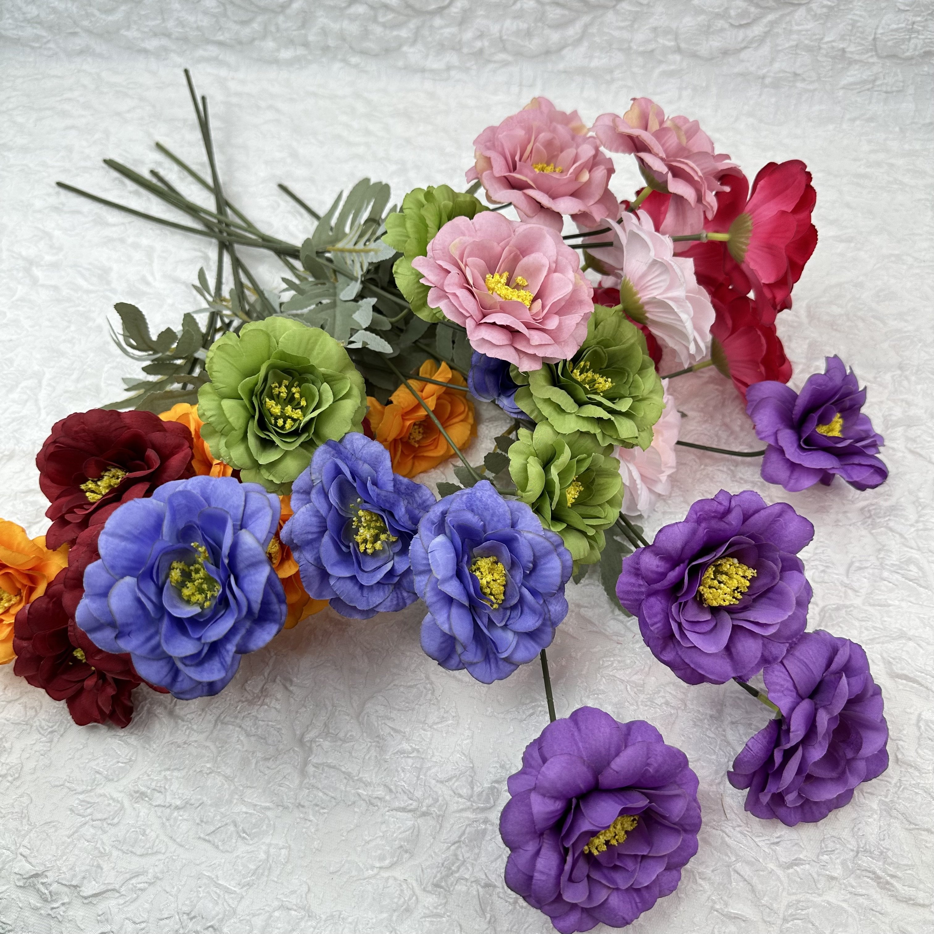 Wholesale Hot small dried flowers 61CM flowers decorative 4 Headed cottonrose hibiscus artificial flower