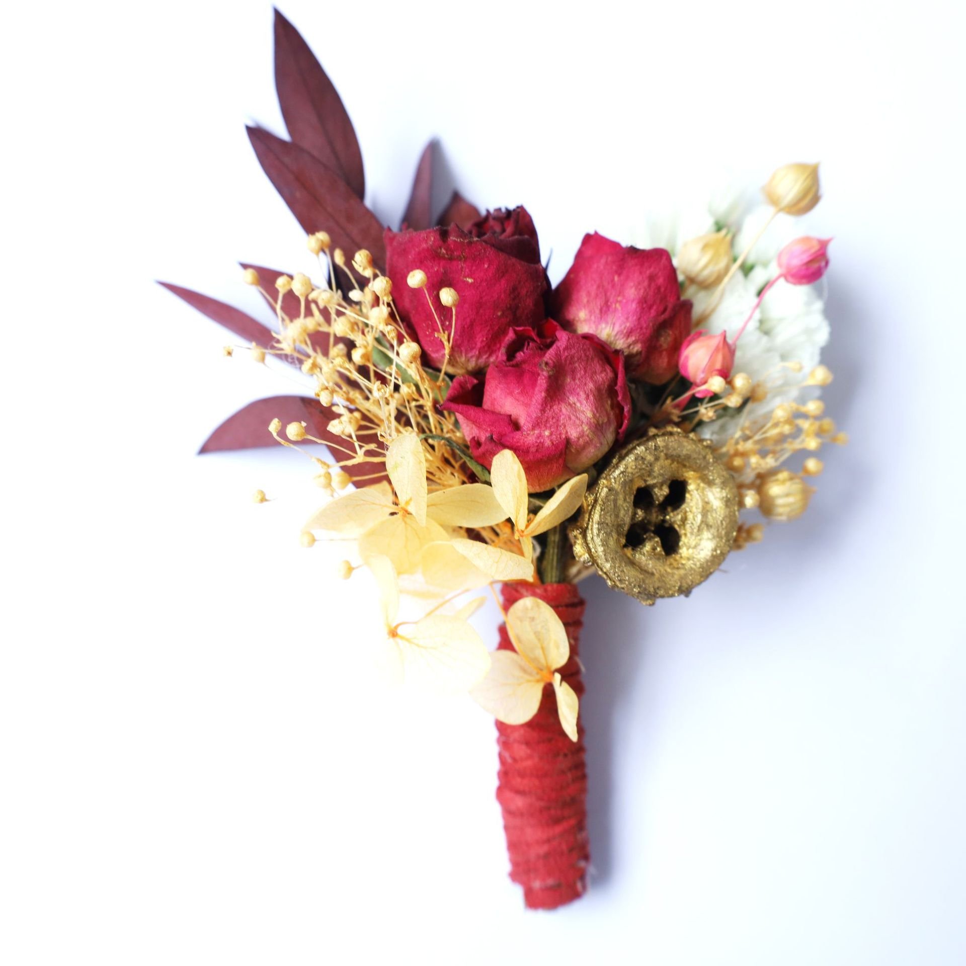 Mini Bridal Bouquet Grooms Boutonniere Boho Decor Mini Dry Flower Bouquet Wrist Corsage Wedding Flowers