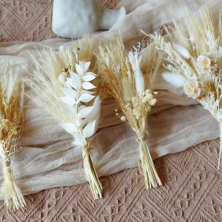 M-2 Boho Wedding Mini Bouquet PampasGrass Bouquet Small Dried Flower Wedding Decor Bouquet Table Decorations