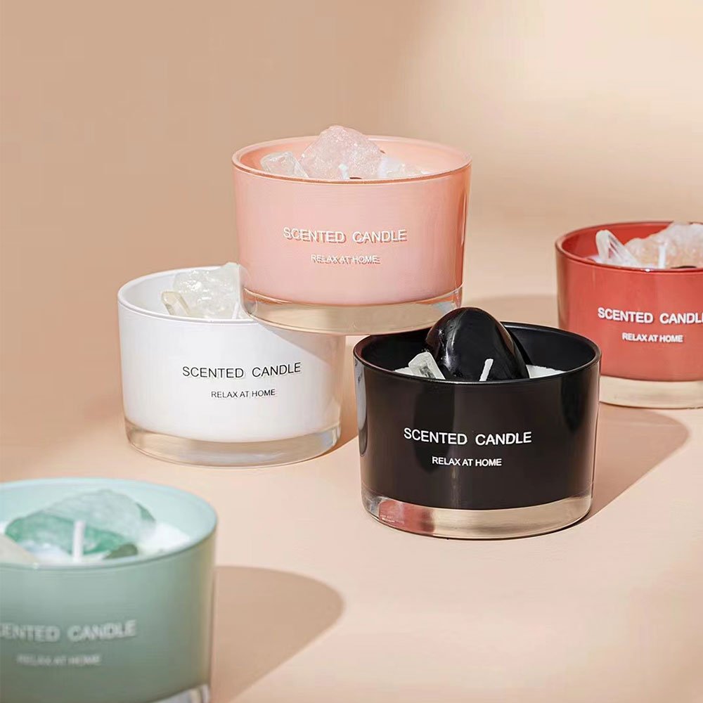 2024 SING HUA Candle Jar Soy Wax Scented Candle Jars Luxury Gift Box Colored Candle Jar Glass Home Dor