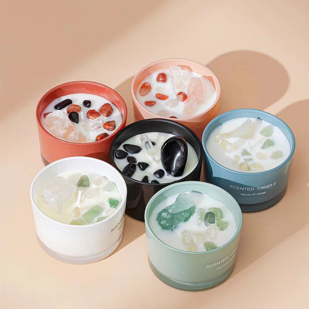 2024 SING HUA Candle Jar Soy Wax Scented Candle Jars Luxury Gift Box Colored Candle Jar Glass Home Dor
