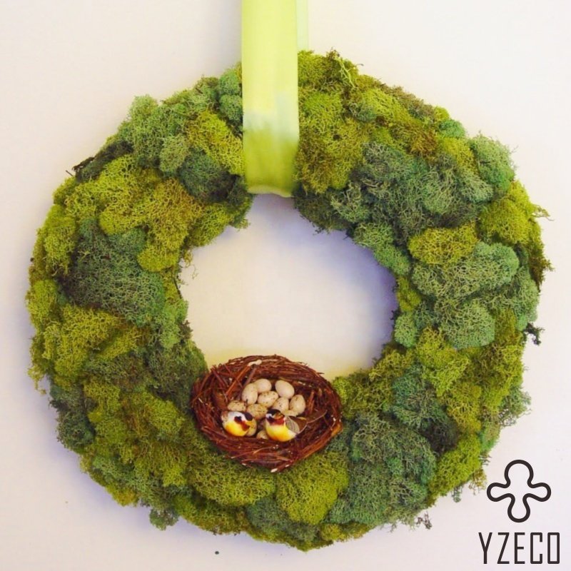 Hot Selling Customized Size Preserved Moss Garland Artificial Moss Wreath For Garden Decor