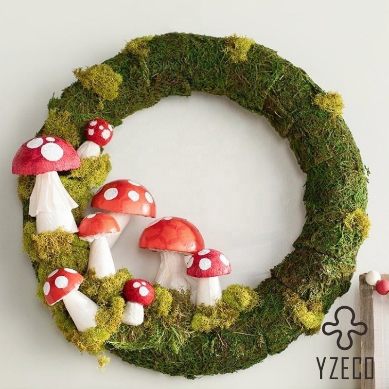 Hot Selling Customized Size Preserved Moss Garland Artificial Moss Wreath For Garden Decor