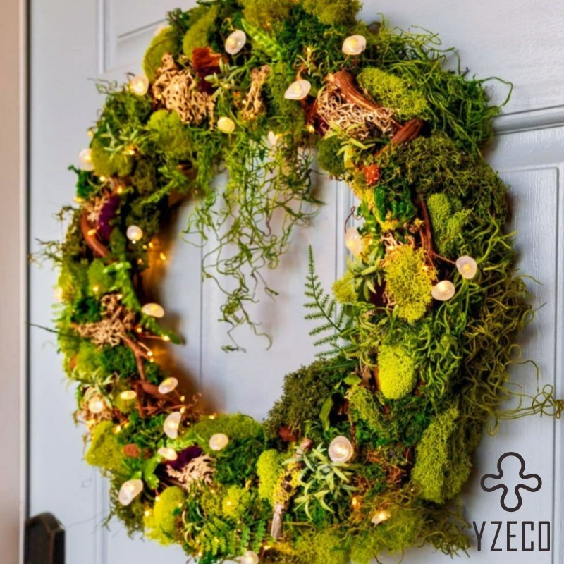 Hot Selling Customized Size Preserved Moss Garland Artificial Moss Wreath For Garden Decor