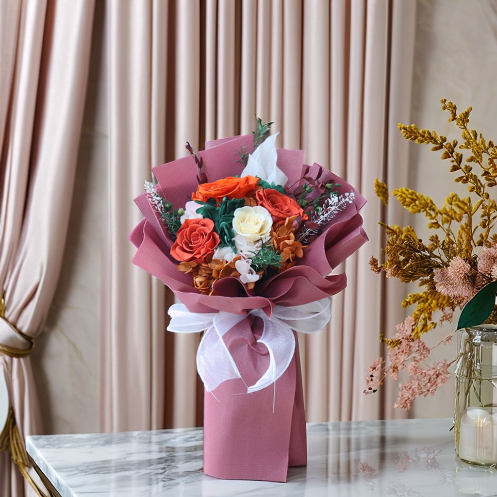 Wholesale Beautiful Eternal Natural Rose Flower Bouquet 100 Love Languages Preserved Rose for Forther or Mother Day Gift