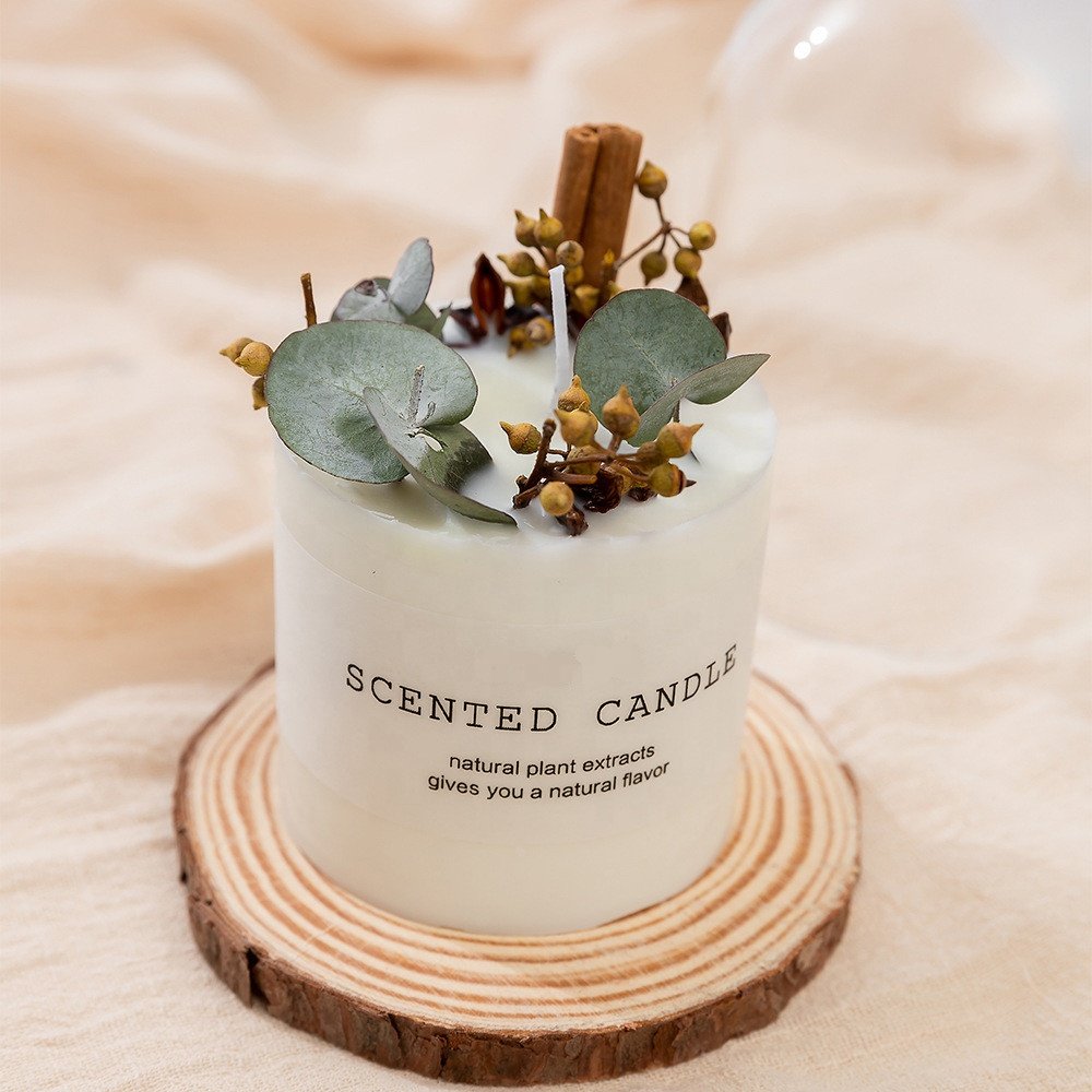 Wholesale Luxury Dried Flower Aromatherapy Fragrance Candle Soy Wax Scented Candle High Quality Custom