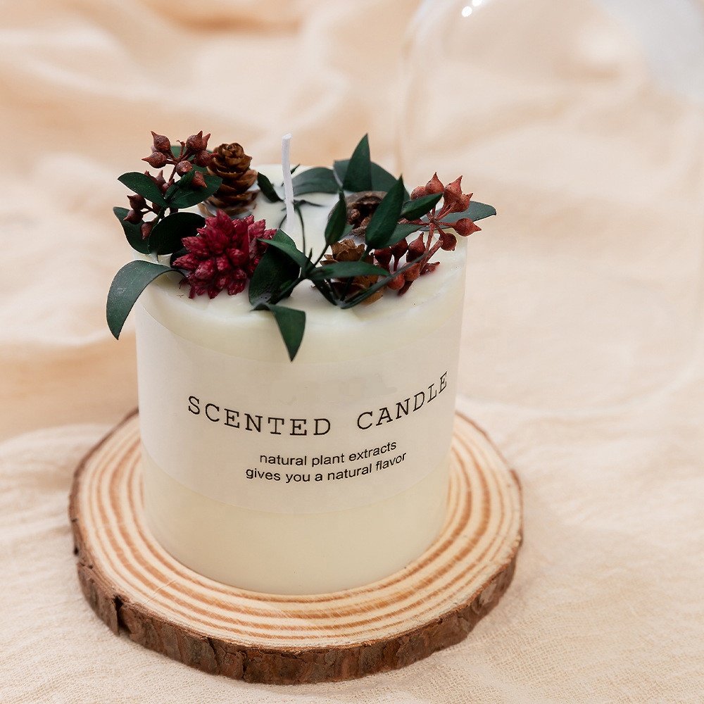 Wholesale Luxury Dried Flower Aromatherapy Fragrance Candle Soy Wax Scented Candle High Quality Custom