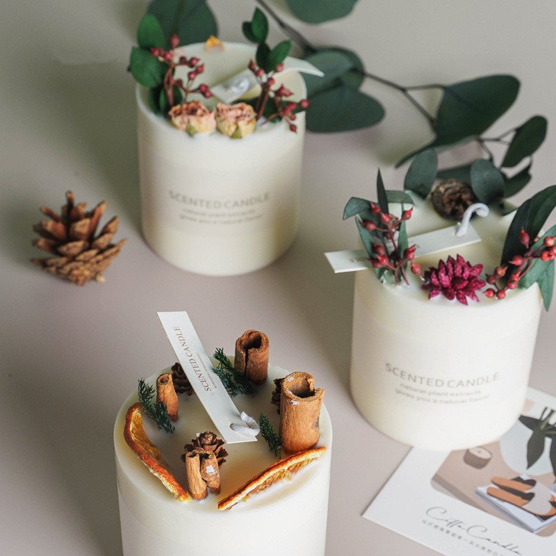 Wholesale Luxury Dried Flower Aromatherapy Fragrance Candle Soy Wax Scented Candle High Quality Custom