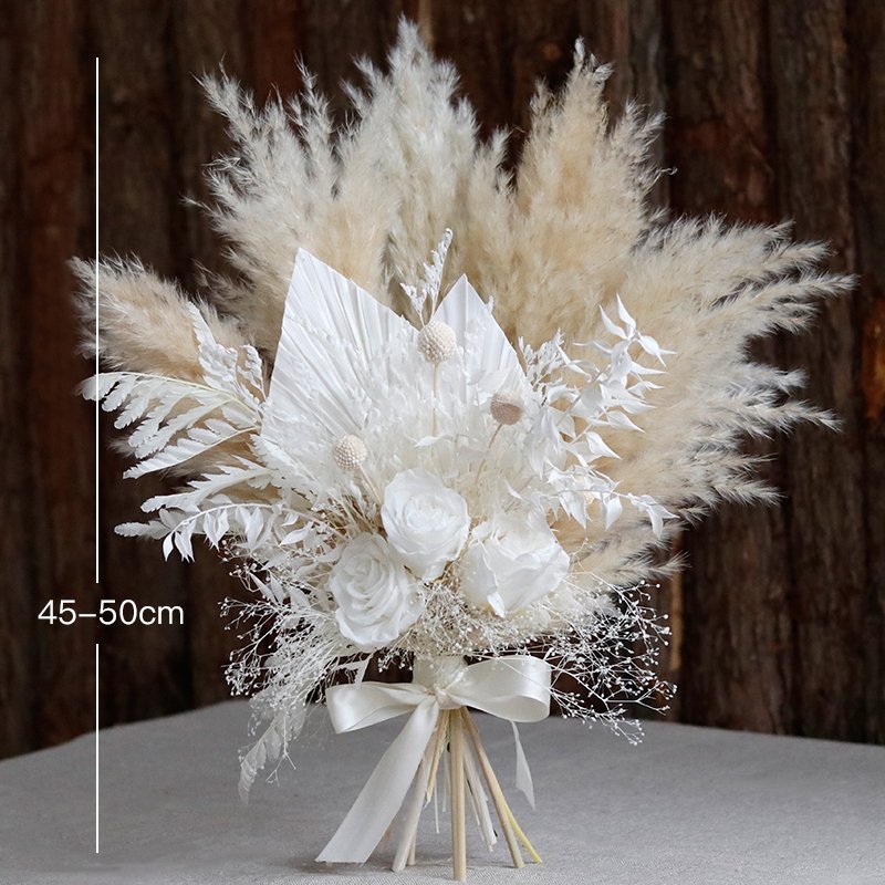 CH-062 Wholesale Recommend Preserved Rose dried Flower Bouquet Reed Pampas Grass Mixed For Home Decor Wedding Arrangement