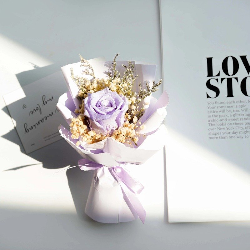 Dried Flower Bouquet Delivery Prime Preserved Purple Forever Roses Bouquet For Wedding Birthday Christmas Valentines Mothers Day