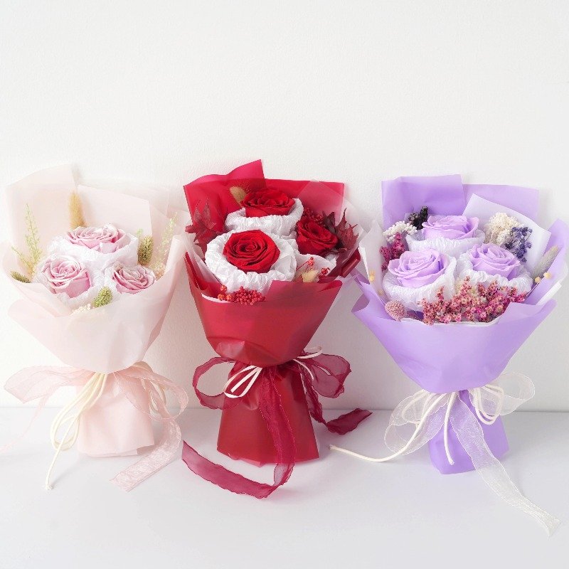 Dried Flower Bouquet Delivery Prime Preserved Purple Forever Roses Bouquet For Wedding Birthday Christmas Valentines Mothers Day