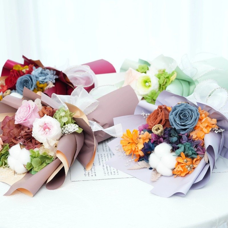 Dried Flower Bouquet Delivery Prime Preserved Purple Forever Roses Bouquet For Wedding Birthday Christmas Valentines Mothers Day