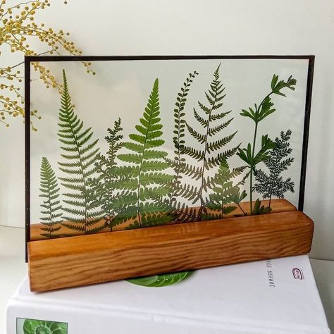 Creative Dried Plant Artist Arranges Pressed Flowers Glass Metal Eternal Frames with Wood Stand DIY Artwork Clear Shadow Box