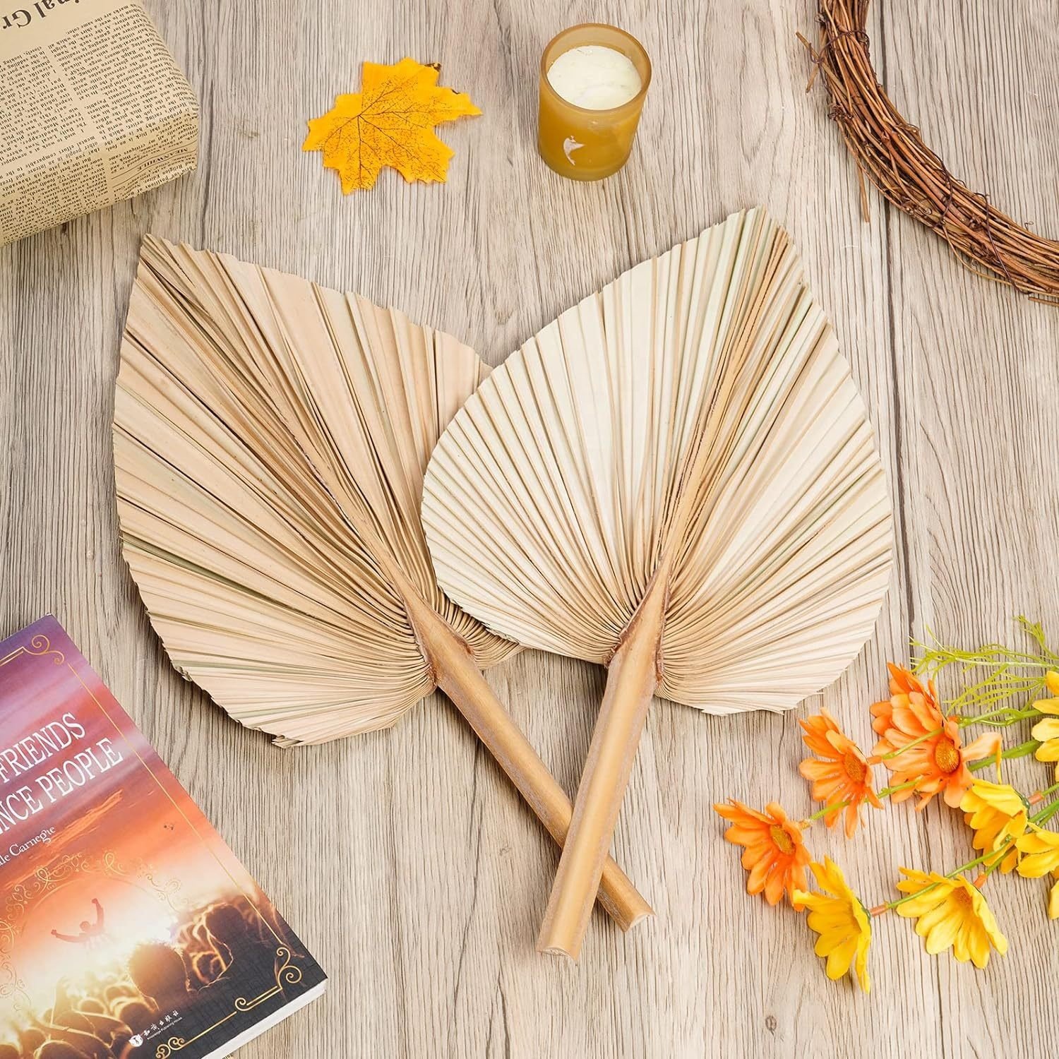 Scandinavian Decorative Palm Fan Leaf Dried Flower Home Wedding Party Home Wall Decoration