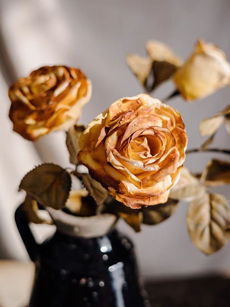 Decorative flowers wreaths and plants 25.98'' vintage home decor artificial dried roses for showcase and dining table