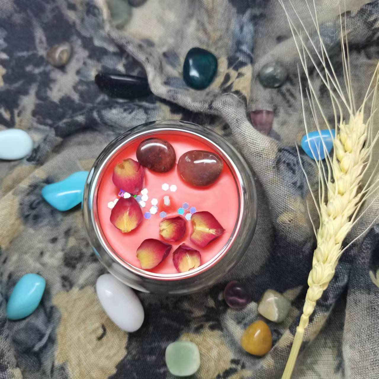 Wholesale Aroma Spa Soy Wax Aromatherapy Scented Travel Candle with Dried Flower for Decor