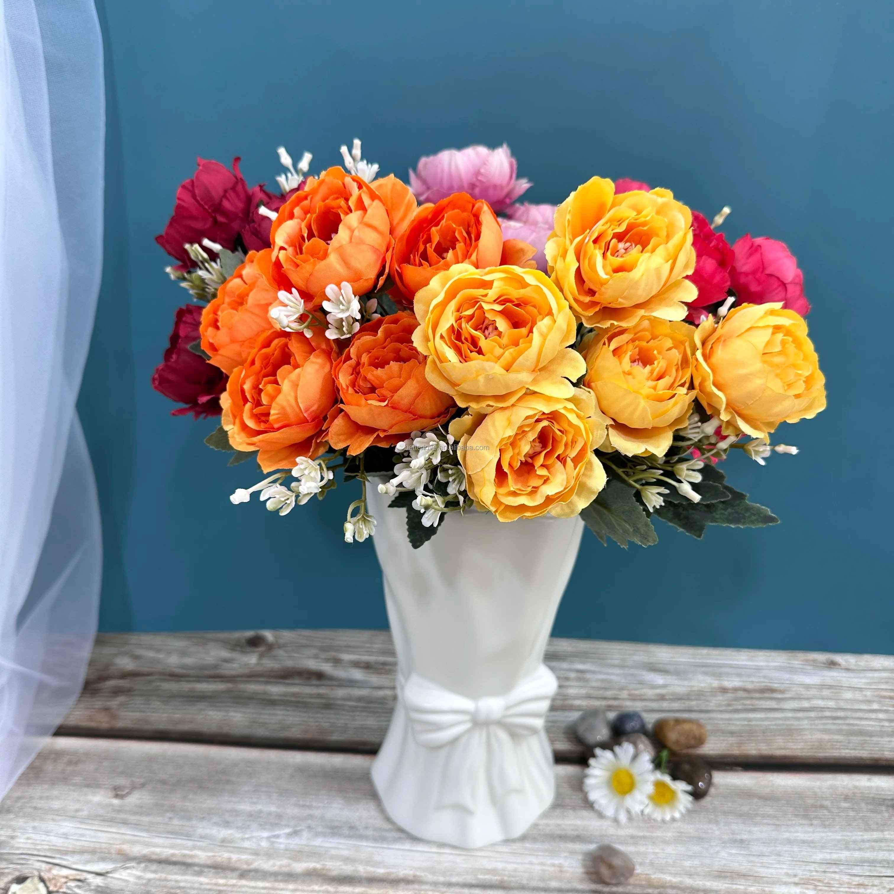 Cheap 5 Heads Penoies Flower Artificial Plant And flower Artificial Peony Silk flowers