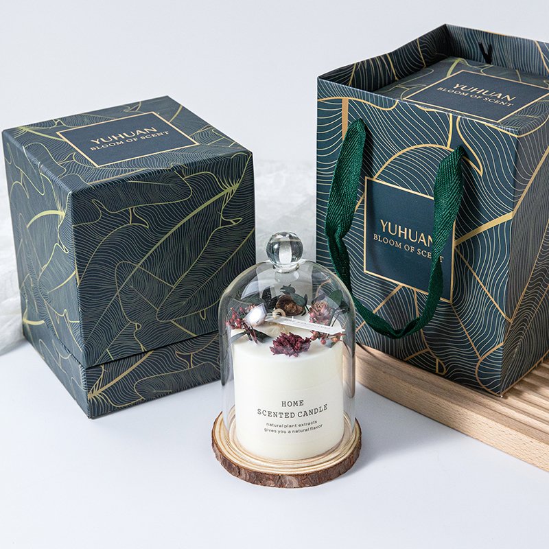 Handmade christmas decors soy wax essentiol oil fragrance aroma dried flowers scented candles gift set wedding gifts for guests