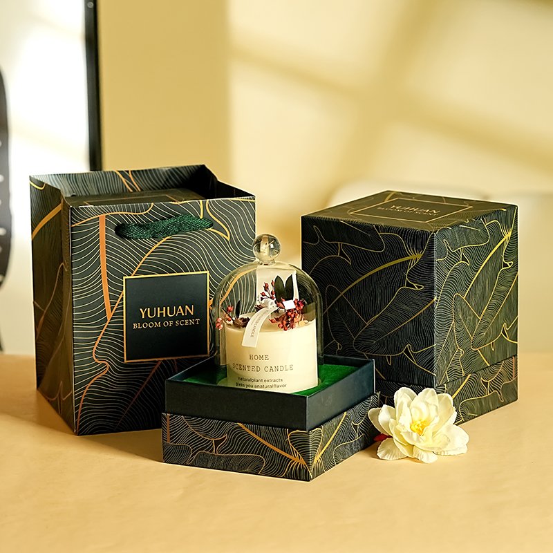 Handmade christmas decors soy wax essentiol oil fragrance aroma dried flowers scented candles gift set wedding gifts for guests