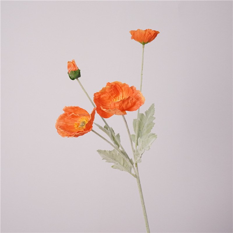 Pink Single Stem High Quality Real Touch Poppy Artificial Preserve Moisture Poppies Home Decor Flowers Arrangements