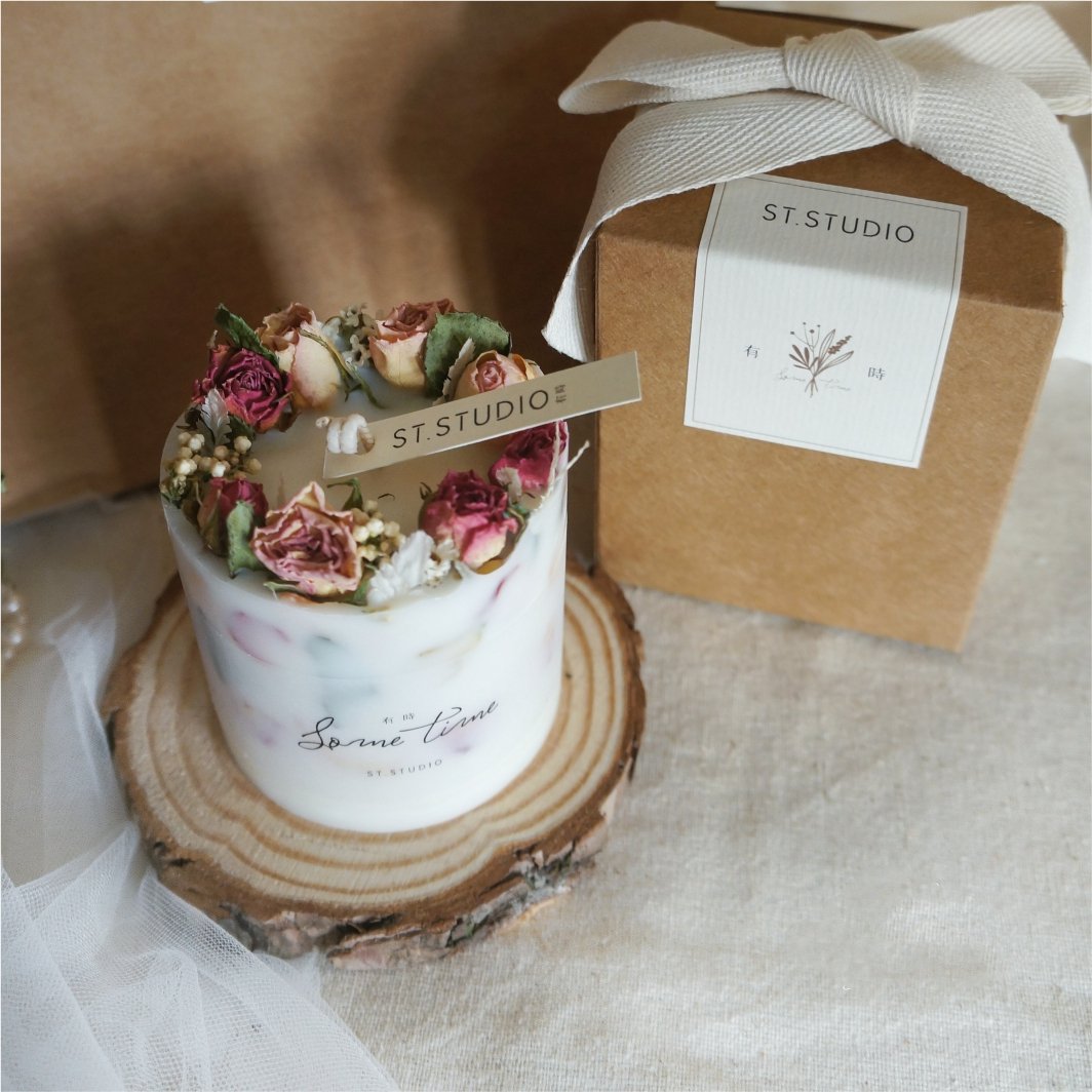 Beeman Soy Wax Scented Candle Scented Candle Gift Box Set With Dried Flowers