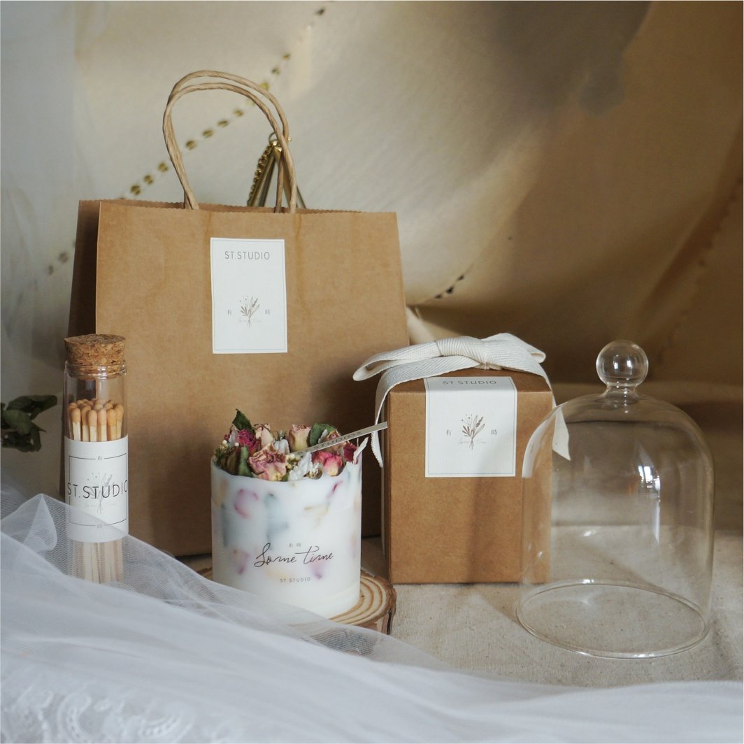 Beeman Soy Wax Scented Candle Scented Candle Gift Box Set With Dried Flowers