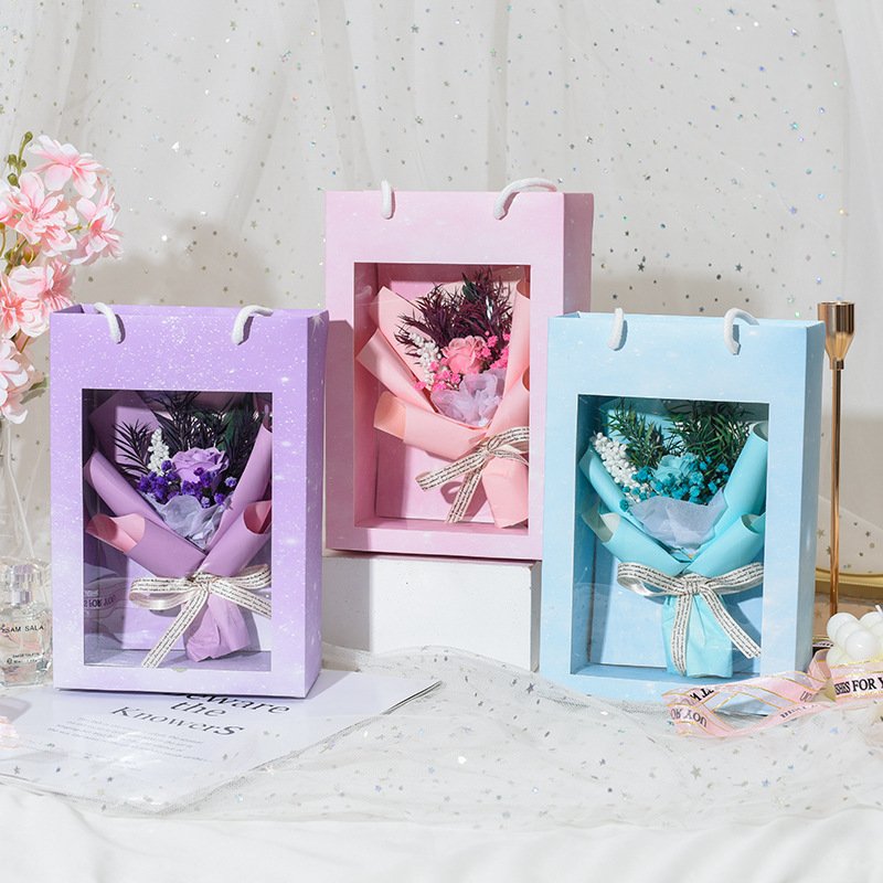 Flower Gift Real Mini Dried Flowers Bouquets for Valentine's Day Wedding gift preserved dried rose flowers Fleurs artificielles