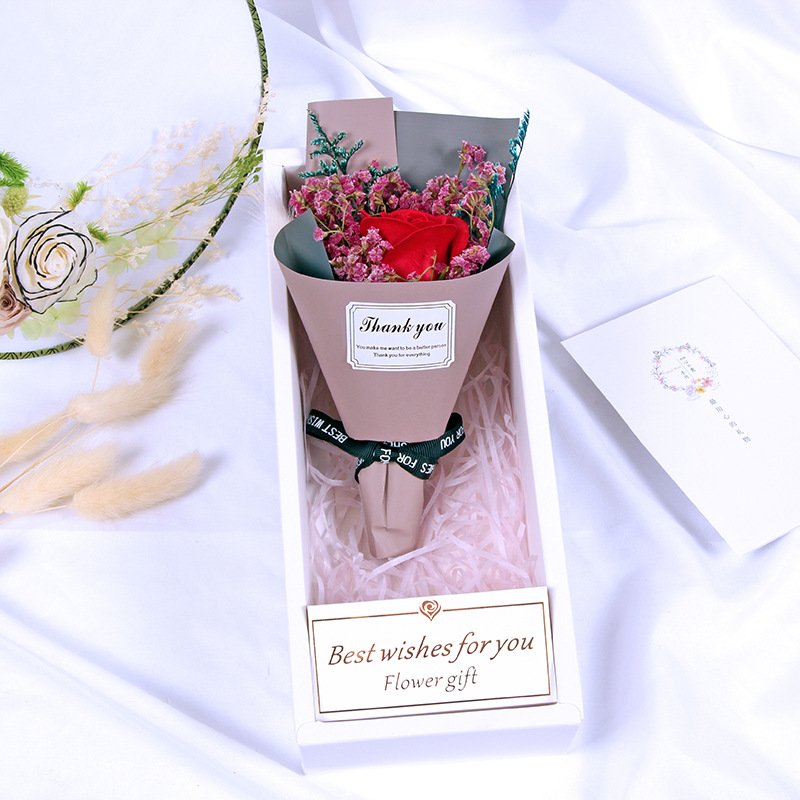 Valentine's Day Wedding Creative Gift Gypsophila Paniculata Dried Flower Soap Rose Small Bouquet Artificial Dried Flowers