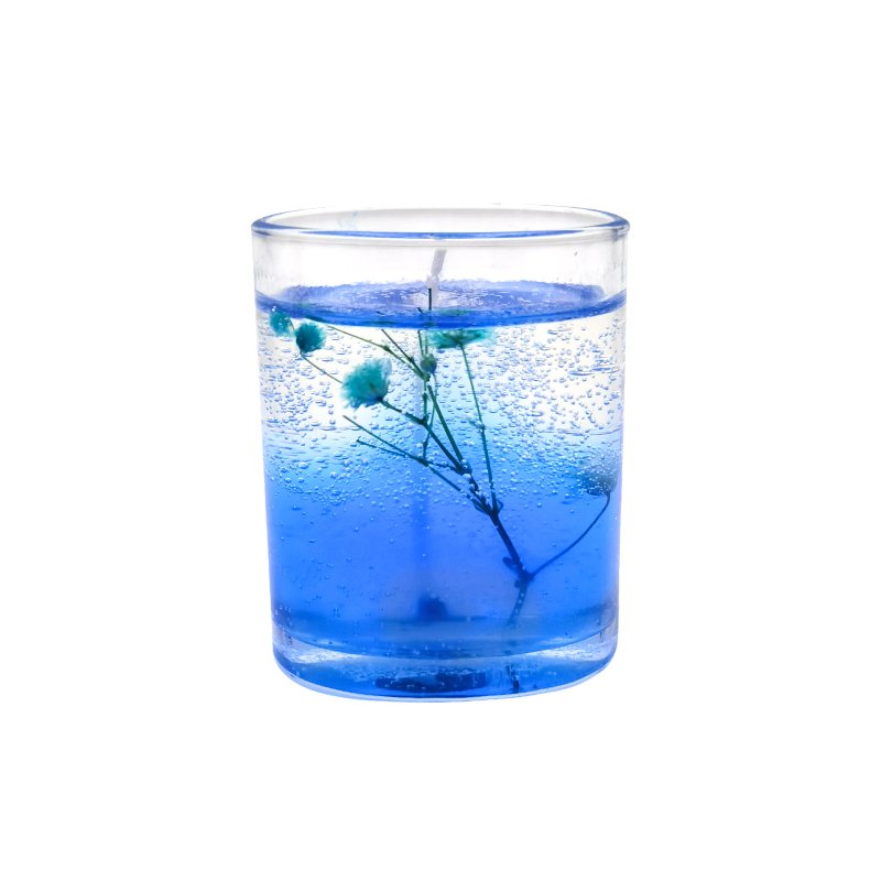 High Quality Luxury Glass Bottles/Jar Gel Candle Home Decoration Custom Dried Flowers Jelly Wax Scented Candle