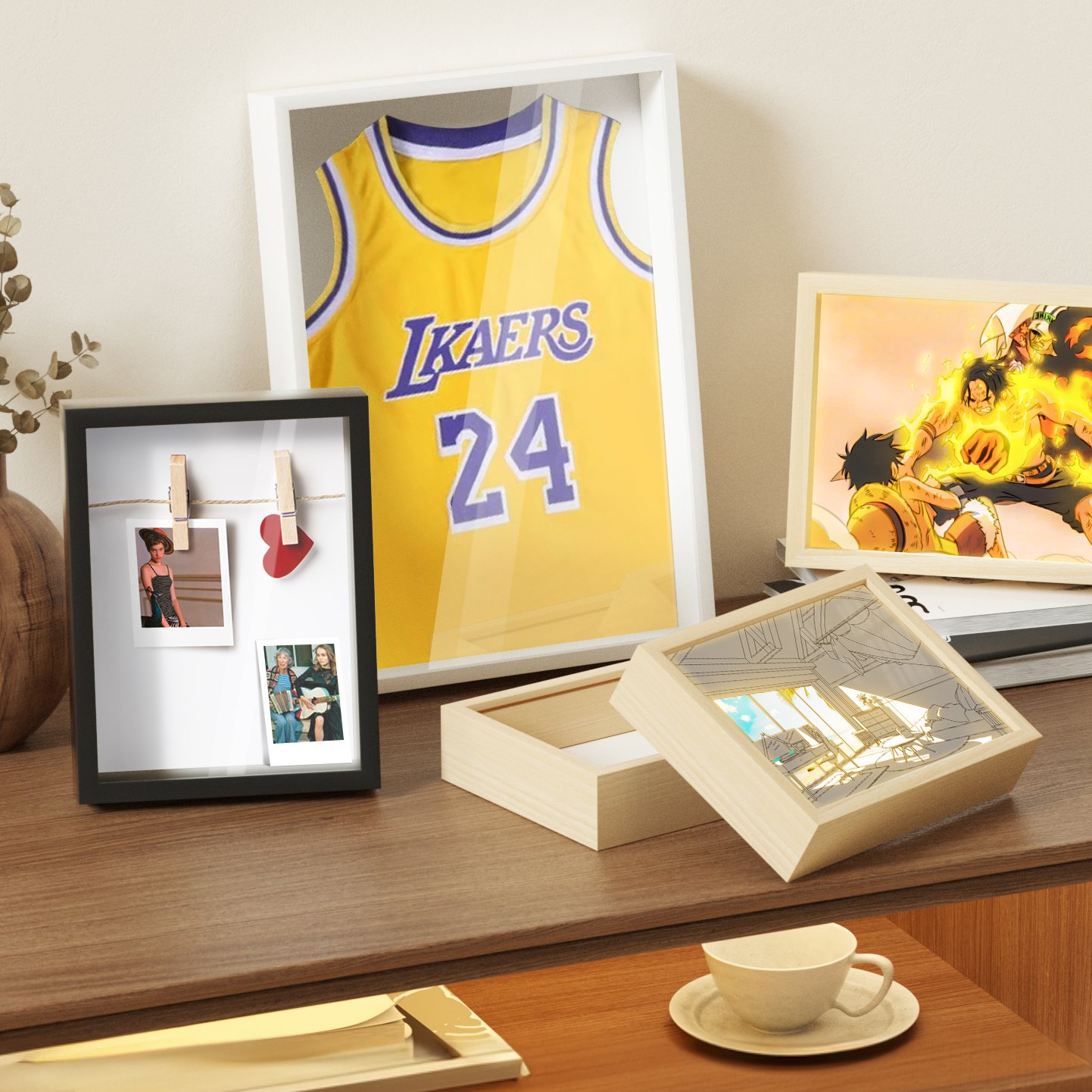 Customized High Quality Wooden 3D Shadow Box frame diy Dried flowers picture frame for home decor 4" 5" 6" 7" 8" 10" 16" A4