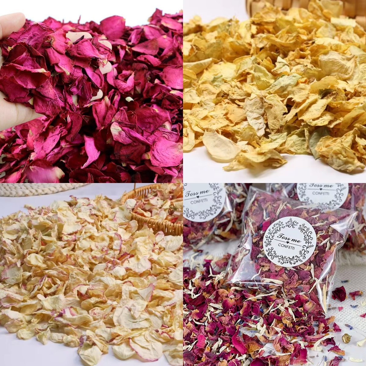 100% Natural Wedding Confetti Biodegradable Dried Flowers Confetti Dried Rose Petals For Bathing Spa Whitening Shower