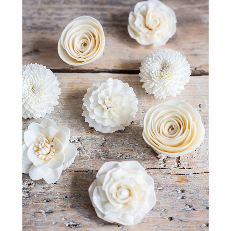 Sola wood flower garlands handmade sola wood flower sublimation rose wooden roses