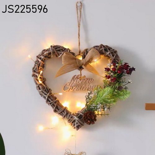 New Popular Twig LED Little Prince Gift Vine Decor Flower Artificial Silk Flower Heart Wedding Wreath