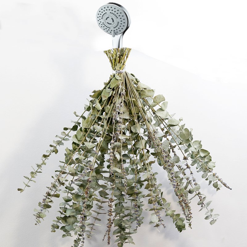 40 Pcs Dried Preserved Hanging Lavender Flowers bouquet Eucalyptus Leaves Stems Shower Bundle for Shower Arrangement Home Decor