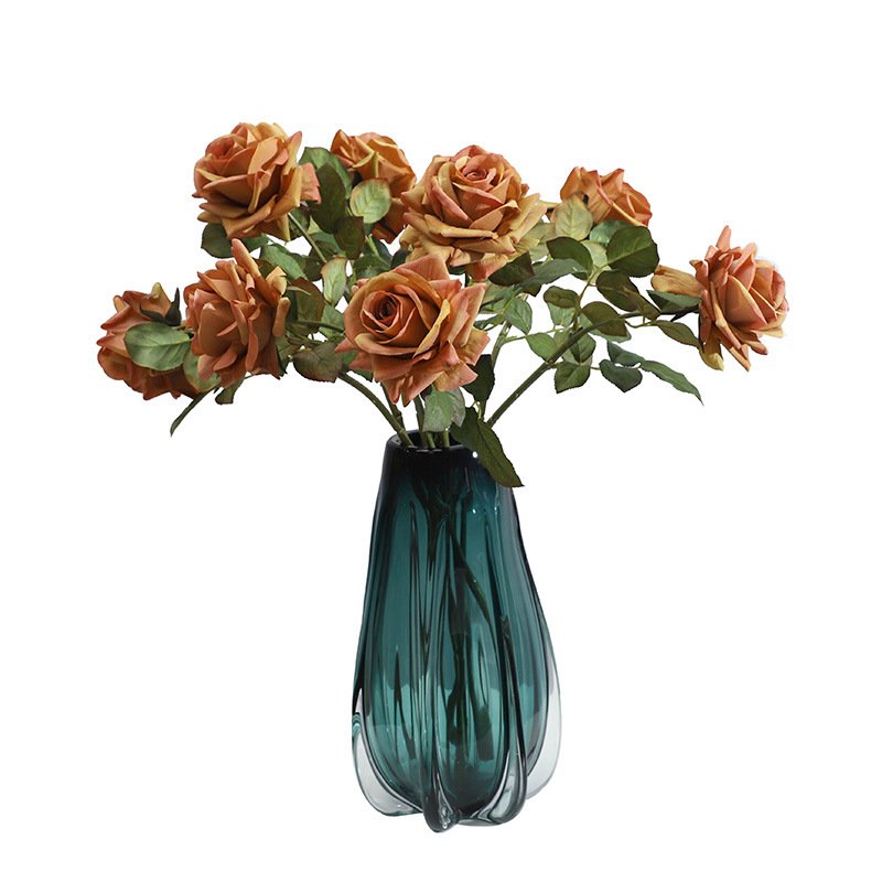 AR-017 ZUOYI Retro Style Autumn Colors Real Touch Cloth Roses Artificial Rose Flower For Gorgeous Table