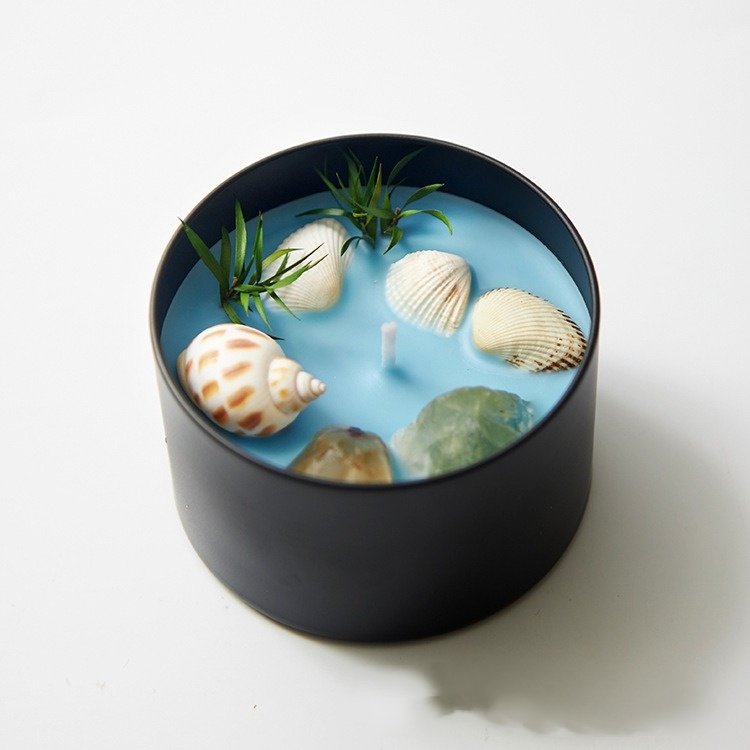 Private Label Healing Crystal Clear Quartz Glass Scented Candle Jar Dried Flowers & Palm Wax for Christmas Easter Diwali