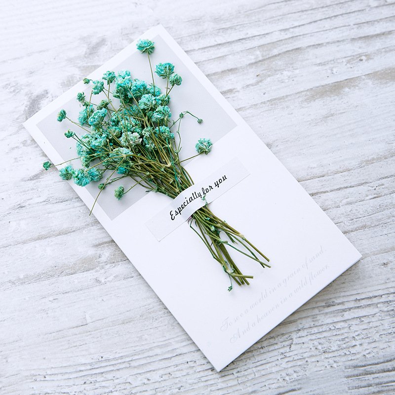 New Babysbreath Artificial Dry Flower Party Wedding Invitation Card Luxury Festival Custom Greeting Card