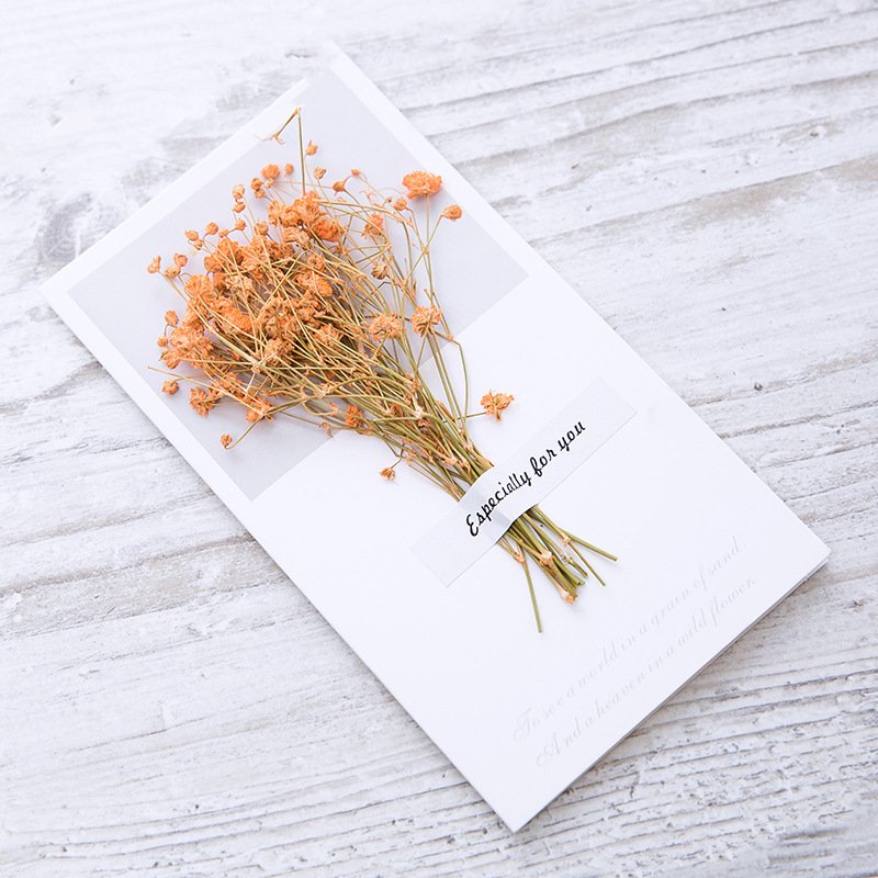 New Babysbreath Artificial Dry Flower Party Wedding Invitation Card Luxury Festival Custom Greeting Card