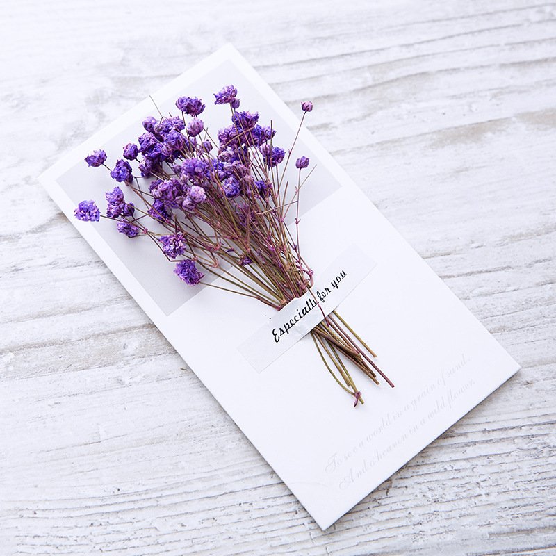 New Babysbreath Artificial Dry Flower Party Wedding Invitation Card Luxury Festival Custom Greeting Card