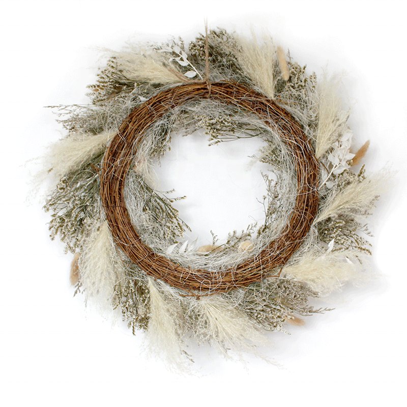 SoftDream Boho Pampas Flower Arrangement INS Christmas Decorations Garland Dried Flower Wreath for Wedding Decor