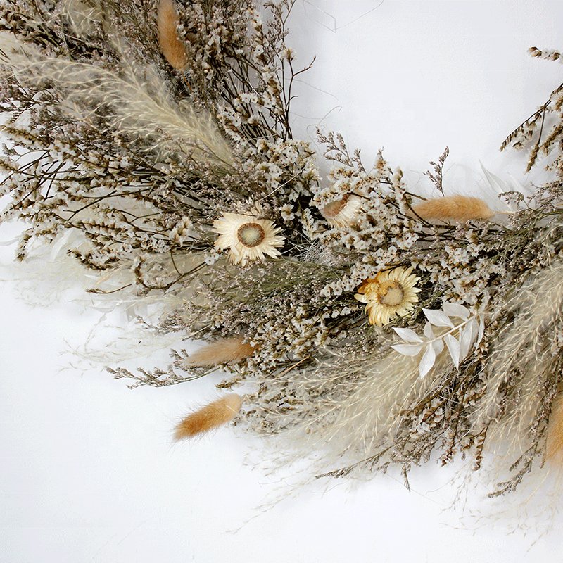 SoftDream Boho Pampas Flower Arrangement INS Christmas Decorations Garland Dried Flower Wreath for Wedding Decor