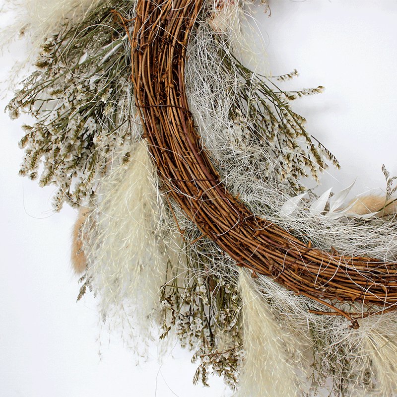 SoftDream Boho Pampas Flower Arrangement INS Christmas Decorations Garland Dried Flower Wreath for Wedding Decor