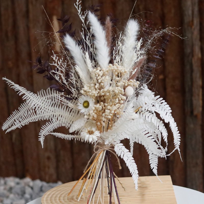 New Design Dried real Flower Bouquet Mixed Reed Baby Breath Triticum Wheat and Dried Palma Leaves For Home Wedding Party Decor