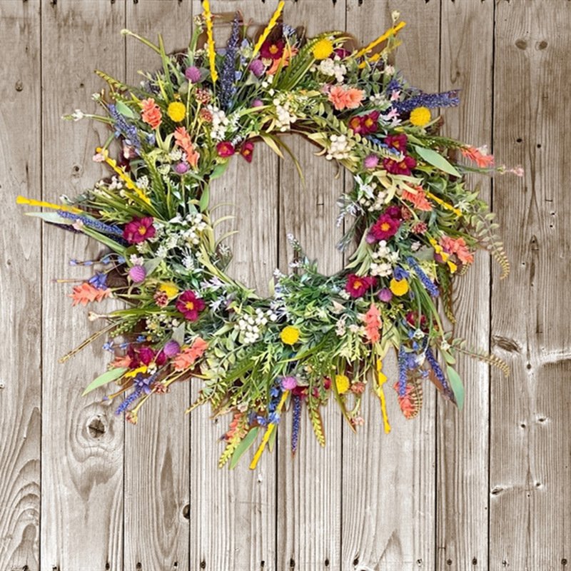 Wholesale Artificial Wildflower Wreaths Simulated Dried flowers Handmade Flower Wreaths Door Decoration Pendants