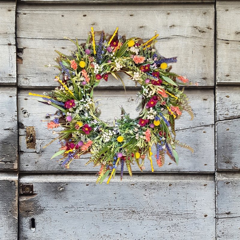 Wholesale Artificial Wildflower Wreaths Simulated Dried flowers Handmade Flower Wreaths Door Decoration Pendants